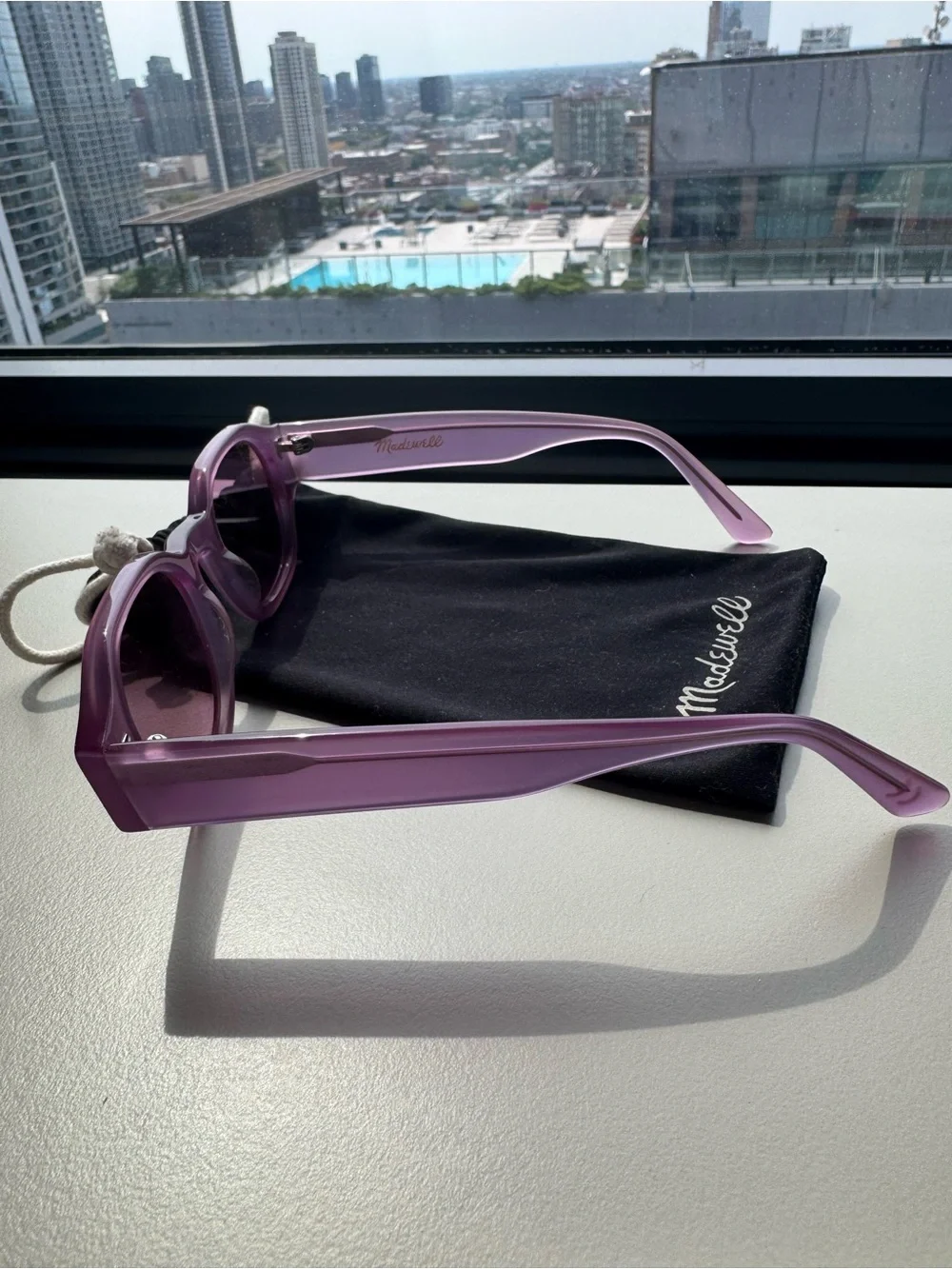 Madewell Lavender Jelly Round-Edge Sunglasses